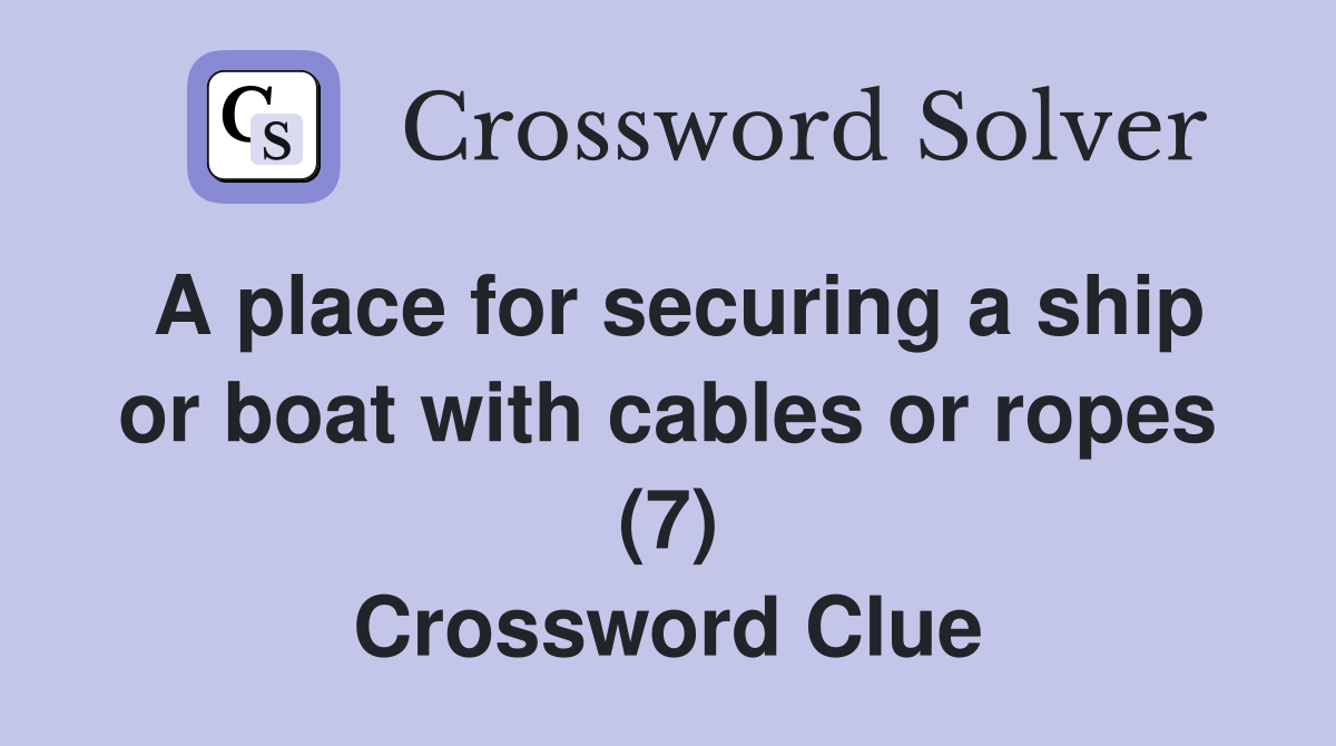 sailboats ropes and tackle crossword clue